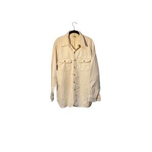 L.L. Bean vintage men’s 100% cotton cream/ivory flannel shirt, 18 long